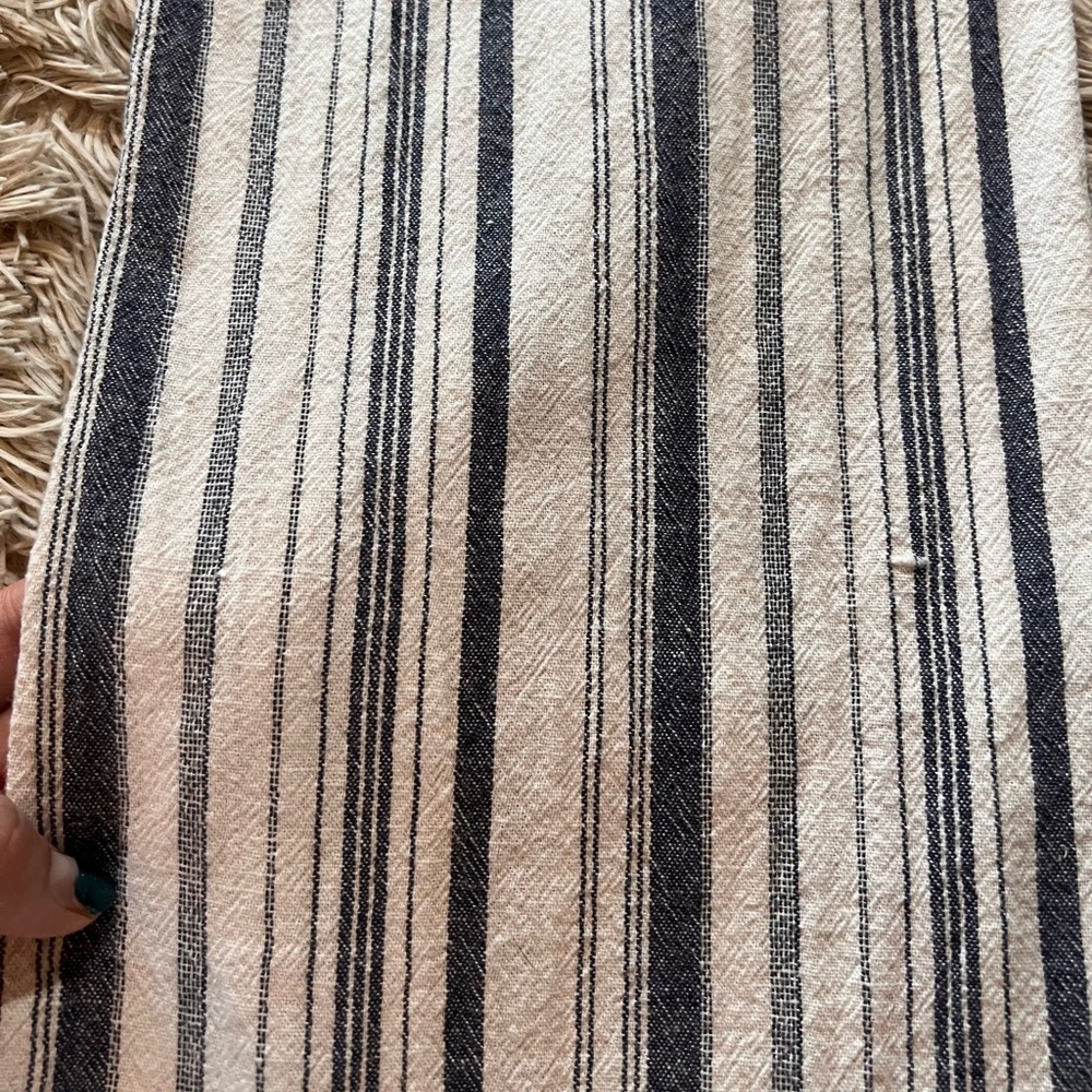 Roxy Blue & White Oceanside Stripe Flare Beach Linen Blend, XL - Picture 7 of 14